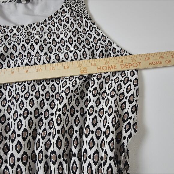 Joie Women's Blouson Sleeveless 100% Silk Lined Midi Dress Geometric Cocktail M - Picture 7 of 12